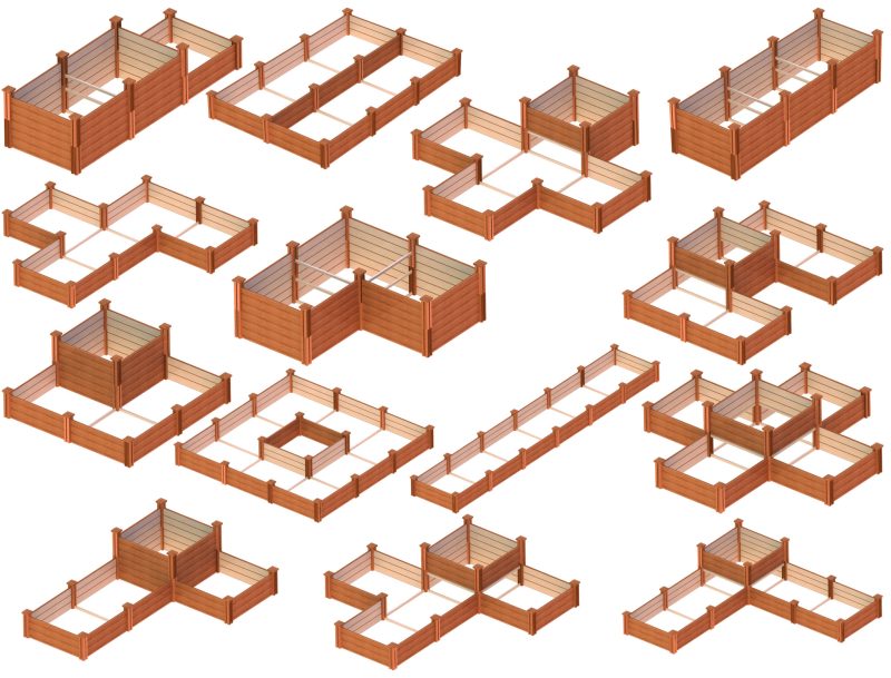 Heritage Modular raised garden bed 4 kit configurations