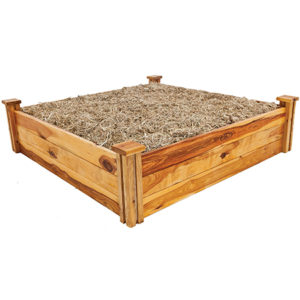 wood raised garden bed