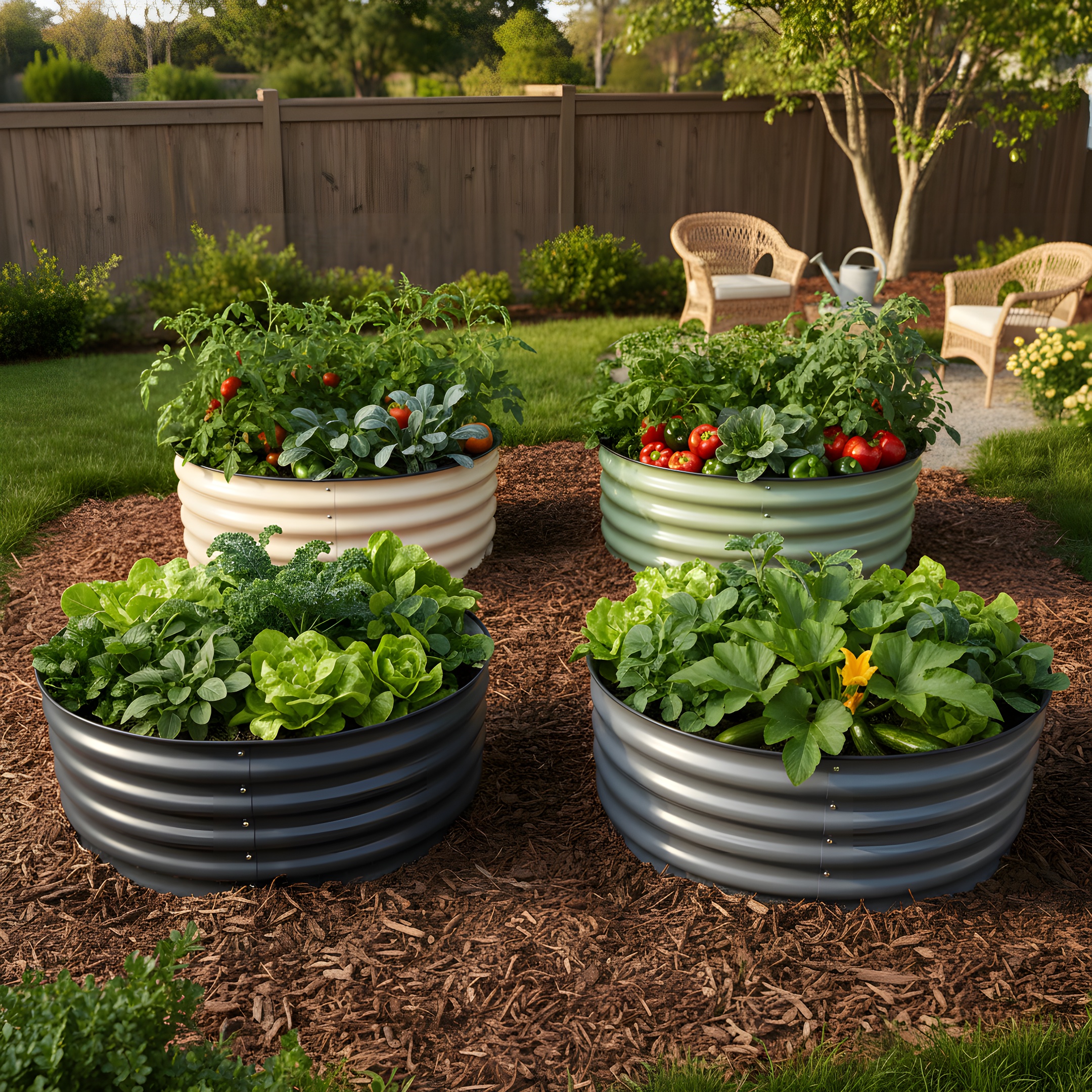 Short Round Raised Garden Bed