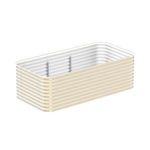244cm long x 92cm wide x 74cm high custom raised garden bed in Paperbark (Merino)